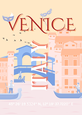 Venice, Italy Travel Poster