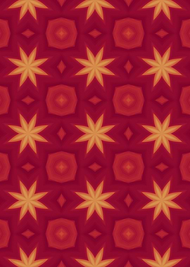 Red and Gold Geometric Pattern