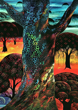 Psychedelic Forest Painting