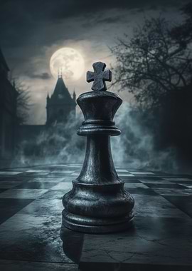 Chess King in Moonlight