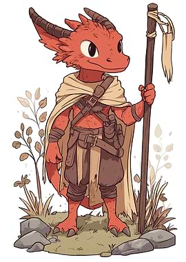 Red Dragonborn Adventurer
