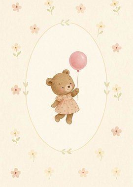 Cute Bear with Balloon