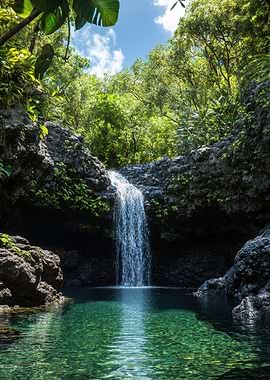 Tropical Waterfall Pool
