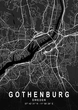 Gothenburg Dark Map