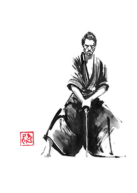 Samurai Ink Painting