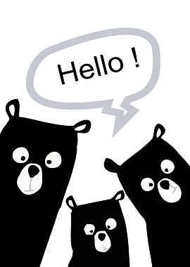 Three Bears Saying Hello