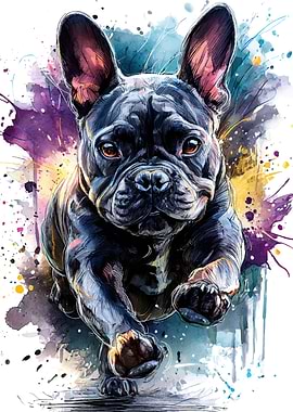 French Bulldog Watercolor Art