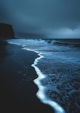 Black Sand Beach Waves