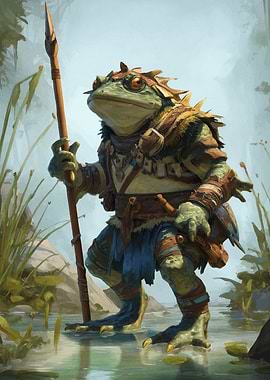 Frog Warrior with Spear
