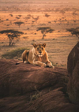 Lioness on a Rock