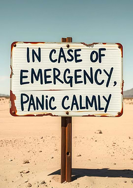 Panic Calmly Sign