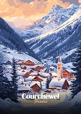 Courchevel, France Winter Landscape