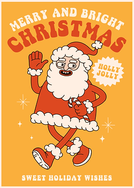 Retro Santa Christmas Card