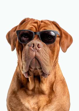 Cool Dogues de Bordeaux Dog Wearing Sunglasses
