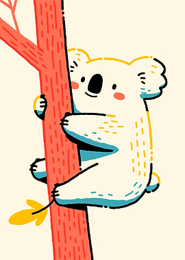 Koala on Tree Branch