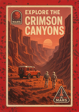 Mars Canyon Exploration Poster