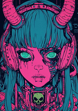 Cyberpunk Demon Girl