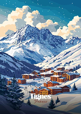 Tignes, France Winter Landscape