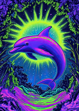 Neon Dolphin Forest