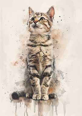 Tabby Cat Watercolor