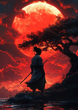 Samurai Under Blood Moon