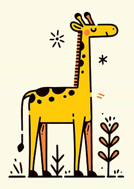 Cute Cartoon Giraffe