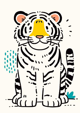 Smiling Cartoon Tiger