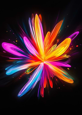 Bloom Burst – A Supernova of Color - Abstract Colorful Explosion