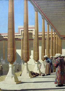 Ornate Columns and Figures