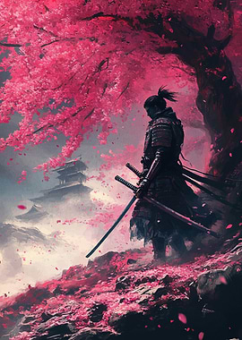 Samurai Under Cherry Blossoms