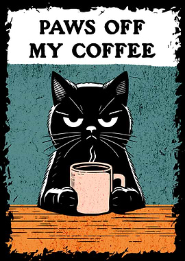 Cat Coffee Poster