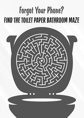 Bathroom Maze Game Sign