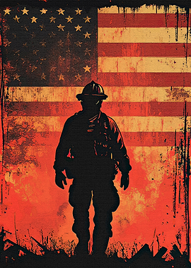 Firefighter American Flag