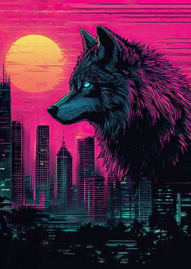 Wolf Neon City