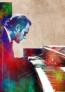 Pianist Watercolor Art
