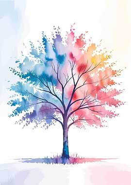 Watercolor Tree Art