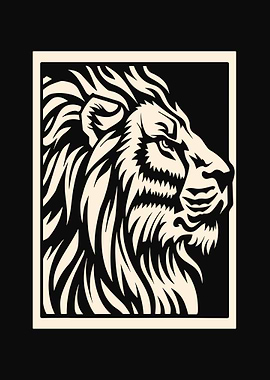Lion Head Illustration
