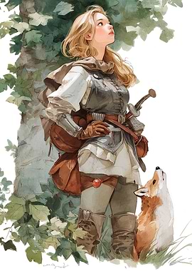 Female Warrior with Fox