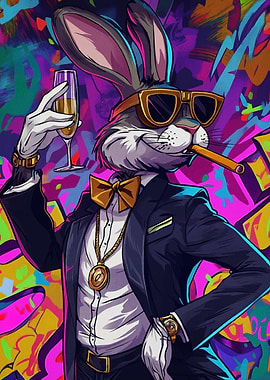 Cool Rabbit in Sunglasses