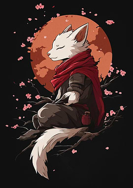 White Fox in Red Cloak