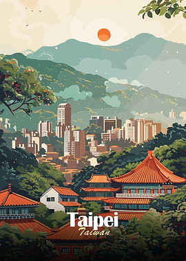 Taipei Cityscape Illustration