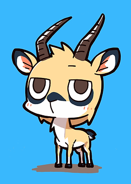 Cute Cartoon Gazelle