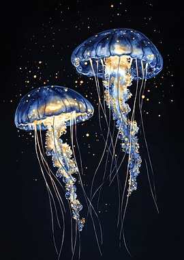 Blue and Gold Jellyfish