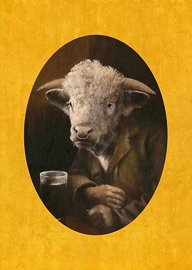 Hereford Bull On Gold