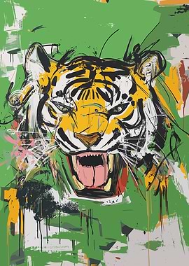 Tiger Roar Abstract Art