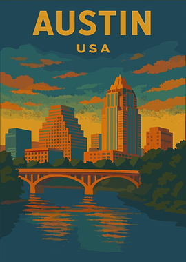 Austin Skyline Poster