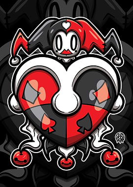 Jester Heart Card Design