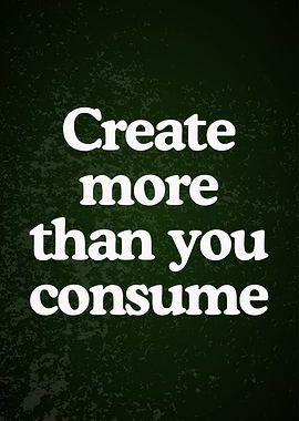 Create More Than You Consume