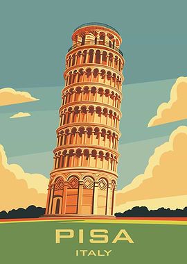 Leaning Tower of Pisa Italy Poster