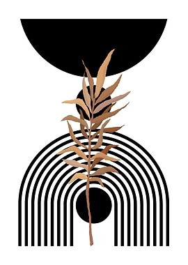 Abstract Branch with Geometric Shapes